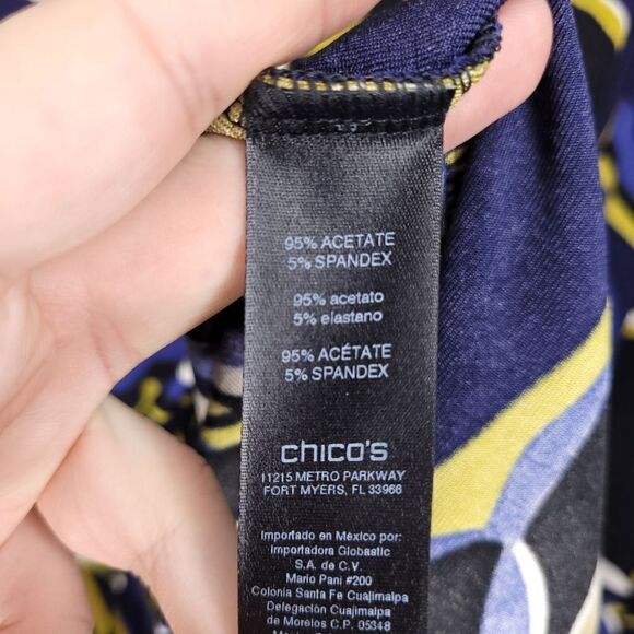CHICOS TRAVELERS CLASSIC Grand Swirls Top 0 - Picture 8 of 9